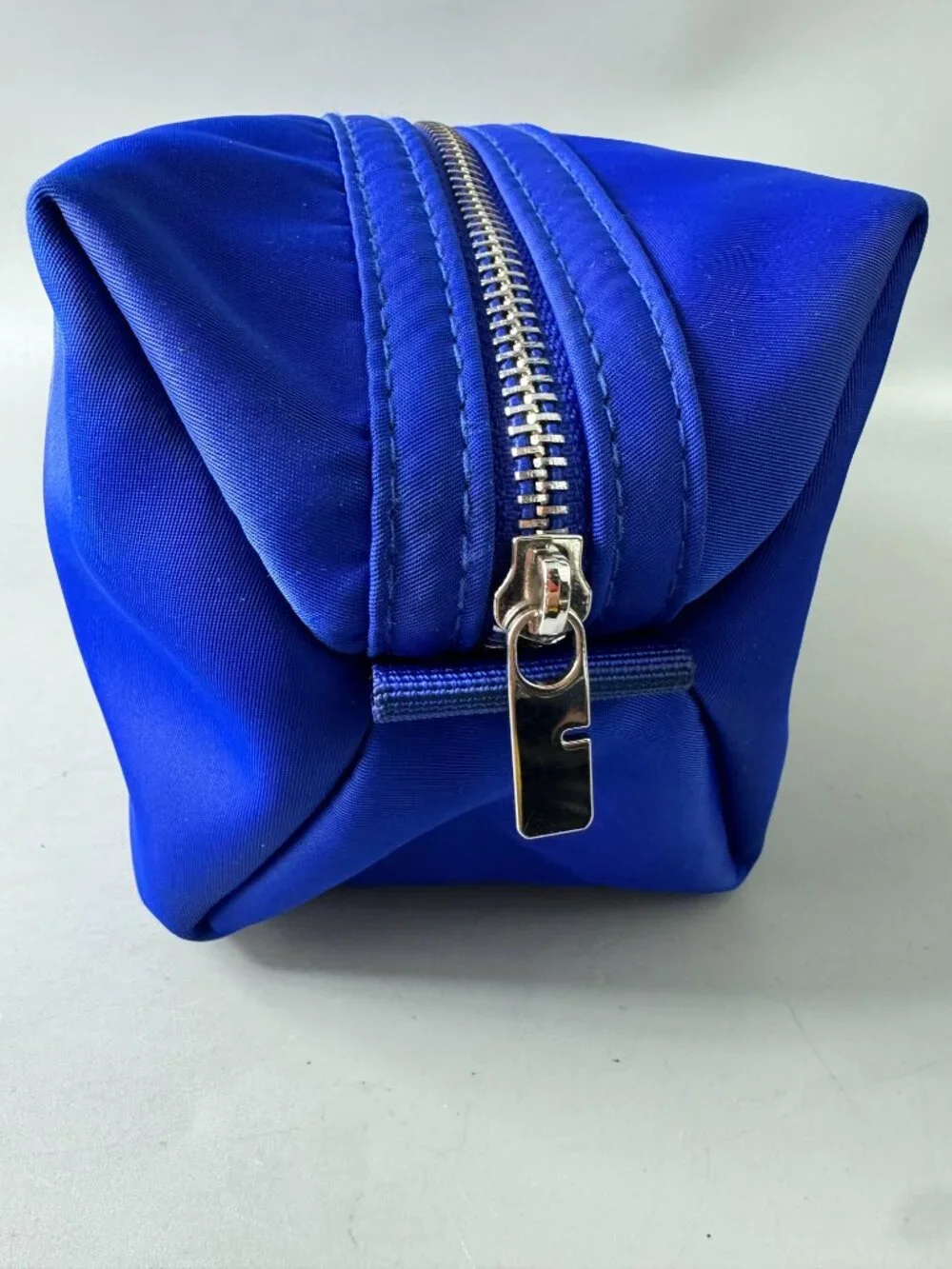 Blue Burberry Toiletry Cosmetic Pouch Travel Case Bag with Handle ~ Royal Blue
